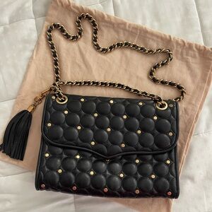 Rebecca minkoff black leather shoulder bag